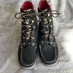 Sperry Cheetah print high top sider boots